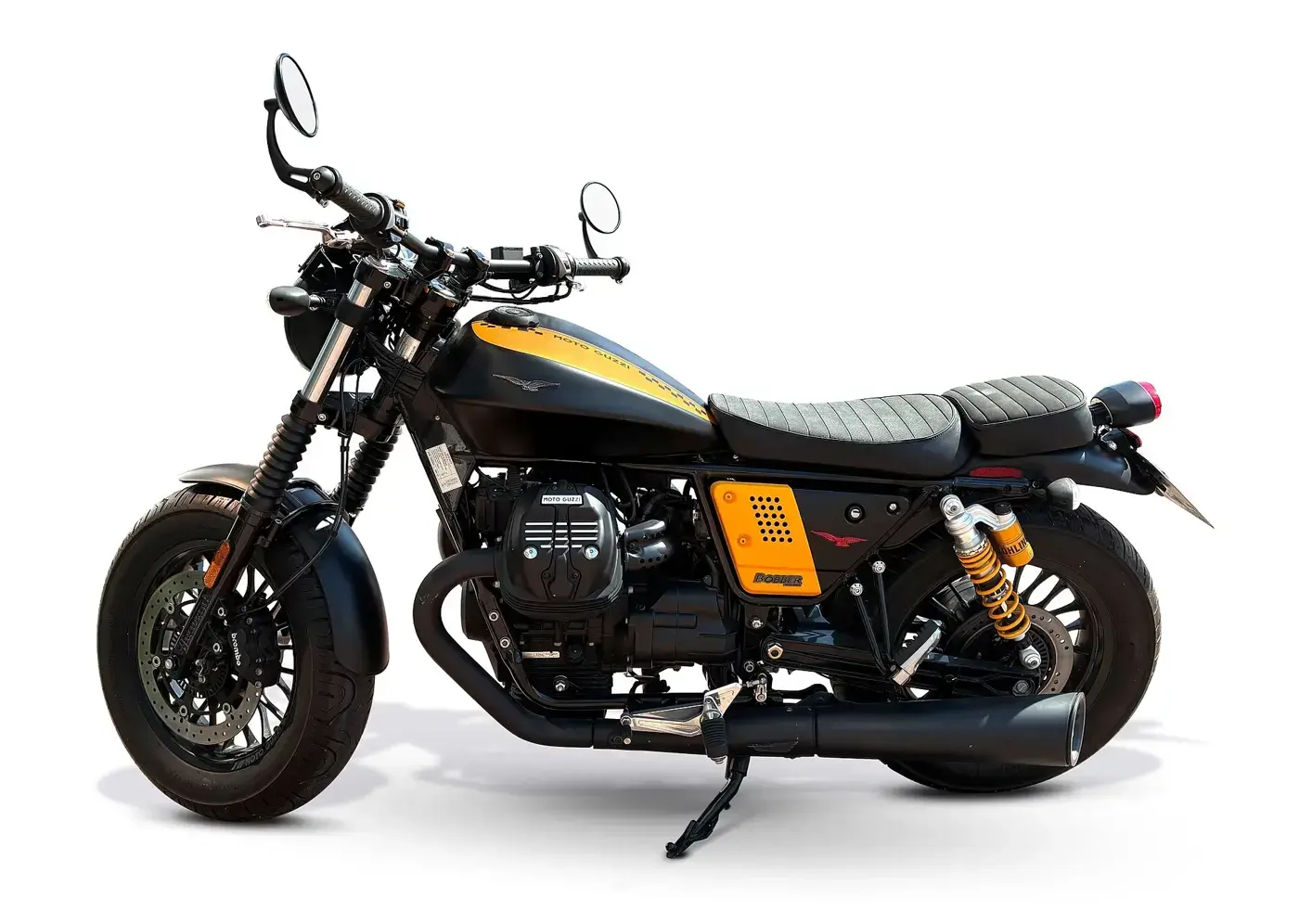 Moto Guzzi V9, custom — vue extérieure