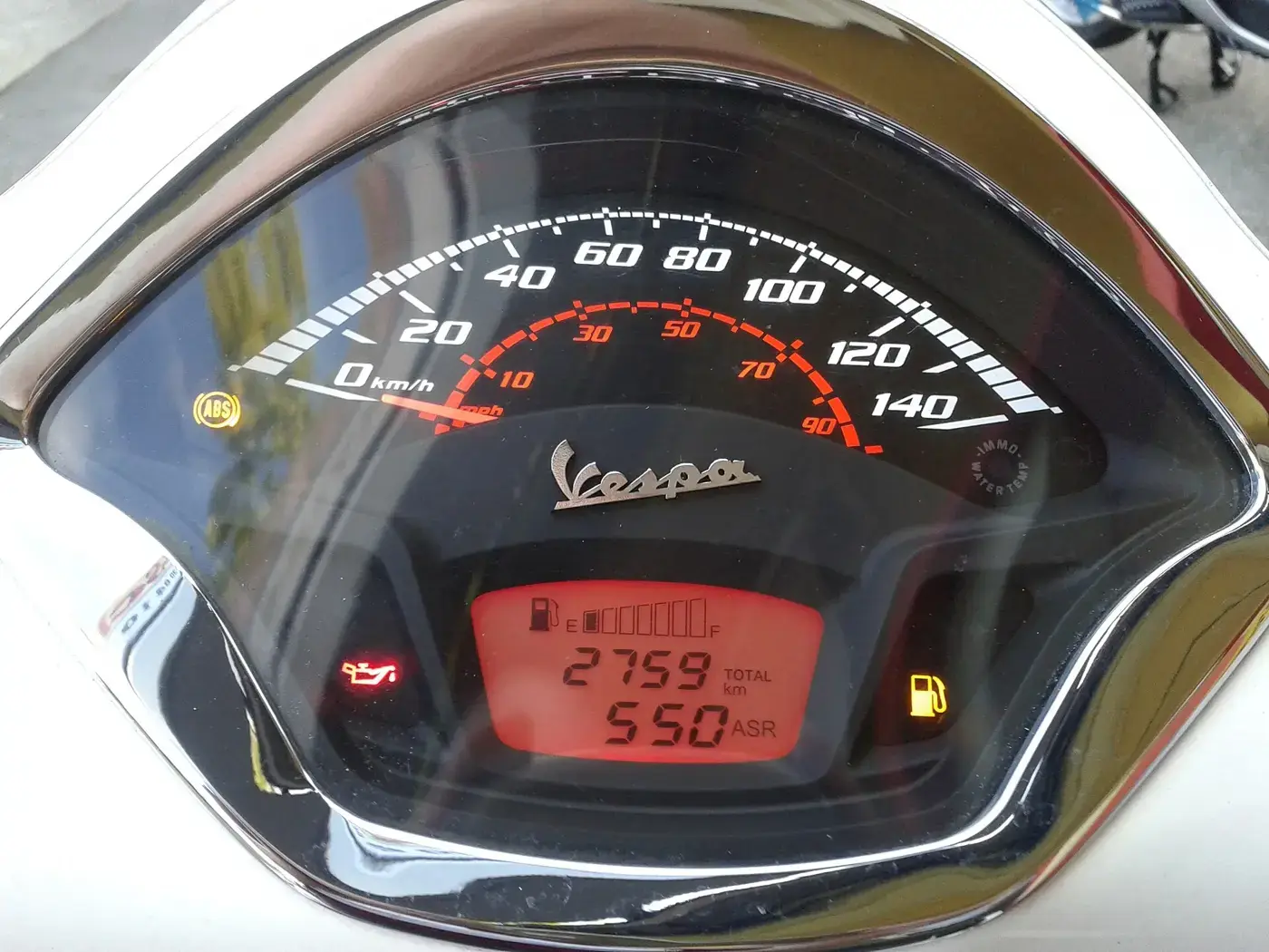 Vespa GTS Super, scooter — poste de conduite